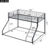 Metal Floor Bunk Bed, Twin XL over Queen, Black (Expected to arrive at 11.10)