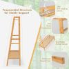 Bamboo Clothing Rack with Storage Shelves