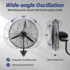 24 Inch Misting Wall Mount Fan, IP44 Waterproof Outdoor Fan, Powerful Cooling and Refreshing Mist, Adjustable Speeds, 180 Degree Oscillation,Black