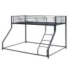 Metal Floor Bunk Bed, Twin XL over Queen, Black (Expected to arrive at 11.10)