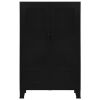 Office Cabinet with Mesh Doors Industrial Black 29.5"x15.7"x47.2" Steel