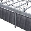 Queen Size Metal Frame Upholstered Bed with 4 Drawers, Linen Fabric, Gray