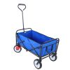 Folding Wagon Garden Shopping Beach Cart (blue)