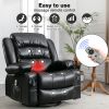 Massage Swivel Rocker Recliner Chair with Vibration Massage and Heat Ergonomic Lounge Chair for Living Room with Rocking Function and Side Pocket 2 Cu