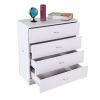 MDF Wood Simple 4-Drawer Dresser White