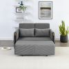 MH 54" Modern Convertible Sofa Bed with 2 Detachable Arm Pockets, Velvet Loveseat Multi-position adjustable Sofa with Pull Out Bed with Bedhead, 2 Pil