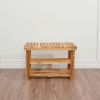 Acacia Wood Shoe Rack Bench Strong Weight Bearing Upto 200 LBS Best Ideas For Entryway Frontdoor Bathroom, Natural Color.