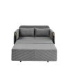 MH 54" Modern Convertible Sofa Bed with 2 Detachable Arm Pockets, Velvet Loveseat Multi-position adjustable Sofa with Pull Out Bed with Bedhead, 2 Pil