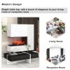 ON-TREND Contemporary Rectangle Design Living Room Furniture, Modern High Gloss Surface Cocktail Table, Center Table for Sofa or Upholstered Chairs, 4