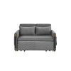 MH 54" Modern Convertible Sofa Bed with 2 Detachable Arm Pockets, Velvet Loveseat Multi-position adjustable Sofa with Pull Out Bed with Bedhead, 2 Pil