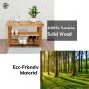 Acacia Wood Shoe Rack Bench Strong Weight Bearing Upto 200 LBS Best Ideas For Entryway Frontdoor Bathroom, Natural Color.