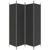 4-Panel Room Divider Black 78.7"x78.7" Fabric