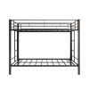 Metal Bunk Bed Twin Over Twin, Heavy Duty Twin Bunk Beds with shelf and Slatted Support No Box Spring Needed Black