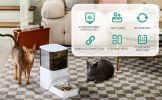 Automatic Cat Feeder, Timed Cat Feeder with APP Control, Dog Food Dispenser with Stainless Steel & Lock Lid, Up to 20 Portions 10 Meals Per Day, 30S V