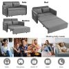 MH 54" Modern Convertible Sofa Bed with 2 Detachable Arm Pockets, Velvet Loveseat Multi-position adjustable Sofa with Pull Out Bed with Bedhead, 2 Pil