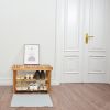 Acacia Wood Shoe Rack Bench Strong Weight Bearing Upto 200 LBS Best Ideas For Entryway Frontdoor Bathroom, Natural Color.