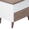 Modern Multi-functional Coffee Table Extendable with Storage & Lift Top in Walnut