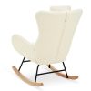 Rocking Chair - with rubber leg and cashmere fabric, suitable for living room and bedroom