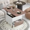 Modern Multi-functional Coffee Table Extendable with Storage & Lift Top in Walnut