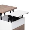 Modern Multi-functional Coffee Table Extendable with Storage & Lift Top in Walnut