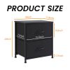 Drawers Dresser Chest of Drawers,Metal Frame and Wood Top,2bc,Black