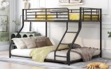 Metal Floor Bunk Bed, Twin XL over Queen, Black (Expected to arrive at 11.10)