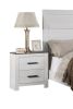 White Color 1pc Nightstand Paper veneer Bedroom Furniture 2-Drawers Bedside Table