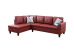 Red Semi PU Synthetic Leather Sofa Living Room Sofa