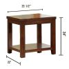 End Table Dark Cherry Open Shelf Natural Wood Grain Design 1pc Table Living Room Furniture