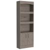 Tucson 2 Piece Office Set, Bookcase + Desk , Light Gray