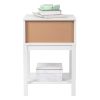 FCH 40*35*56cm Density Board Spray Paint Smoked Mirror Single Carved Bedside Table White