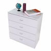 MDF Wood Simple 4-Drawer Dresser White