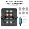 Oversized Recliner Chair Sofa with Massage and Heating