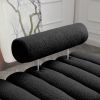 53.2" Width Modern End of Bed Bench Sherpa Fabric Upholstered 2 Seater Sofa Couch Entryway Ottoman Bench Fuzzy Sofa Stool Footrest Window Bench with G