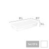 41 Qt Storage Box Clear Base White Lid Set of 6