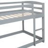 Twin over Twin Bunk Bed with Convertible Slide and Ladder, Gray(Old SKU:WF286601AAE)