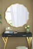 D40" Round Sunburst Wall Mirror with Gold Finish, Wall Decor Mirror for Entryway Bedroom Living Room