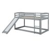 Twin over Twin Bunk Bed with Convertible Slide and Ladder, Gray(Old SKU:WF286601AAE)