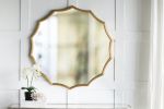 D40" Round Sunburst Wall Mirror with Gold Finish, Wall Decor Mirror for Entryway Bedroom Living Room