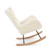 Rocking Chair - with rubber leg and cashmere fabric, suitable for living room and bedroom