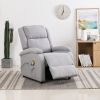 Massage Recliner Light Gray Fabric