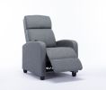 Push Recliner for the Elderly with Massage Therapy and Heat, Small Sofa Suitable for Living Room& Bed Room, Grey