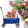 Folding Wagon Garden Shopping Beach Cart (blue)