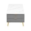 Modern Lift Top Coffee Table Multi Functional Table with Drawers in Gray & White