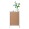 FCH 38*33*60cm Density Board Spray Paint Smoked Mirror Single Door Carved Bedside Table White