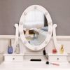 FCH With Light Bulb Single Mirror 5 Drawer Dressing Table White(=60709581)