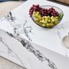 Modern MDF Coffee Table with Marble Pattern - 39.37x23.62x11.81 inches - Stylish and Durable Design