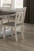 Cottage Style Dining Side Chair 2pc Set Upholstered Seat Chalk Gray Dining Room Wooden Furniture Transitional Design