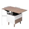 Modern Multi-functional Coffee Table Extendable with Storage & Lift Top in Walnut