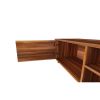 Walnut TV Stand for 70 Inch TV Stands; Media Console Entertainment Center Television Table; 2 Storage Cabinet with Open Shelves for Living Room Bedroo